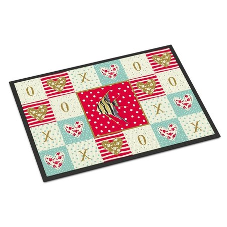 CAROLINES TREASURES 24 x 36 in. Angelfish Love Indoor or Outdoor Mat CK5465JMAT